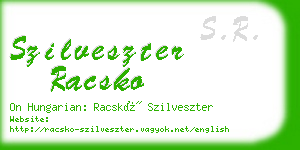 szilveszter racsko business card